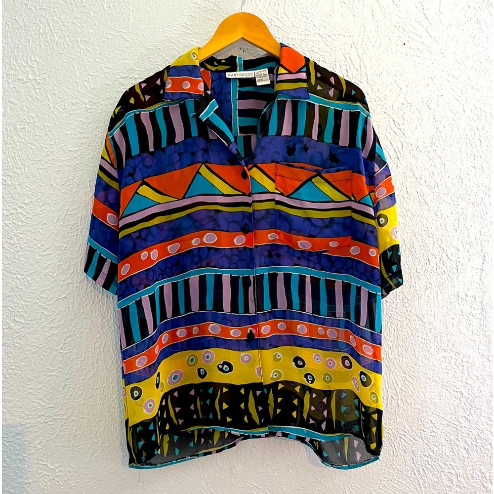 Vintage funky eclectic print blouse